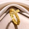 Vintage Jesus Kreuz Ringe für Damen Herren Gold Edelstahl Jesus Kreuz Verstellbarer Ring Religiöser Party Schmuck Geschenk