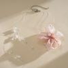 Delicate Sheer Floral Pendant Necklace with Pearl & Crystal Beads, Romantic Statement Jewelry for Weddings & Parties