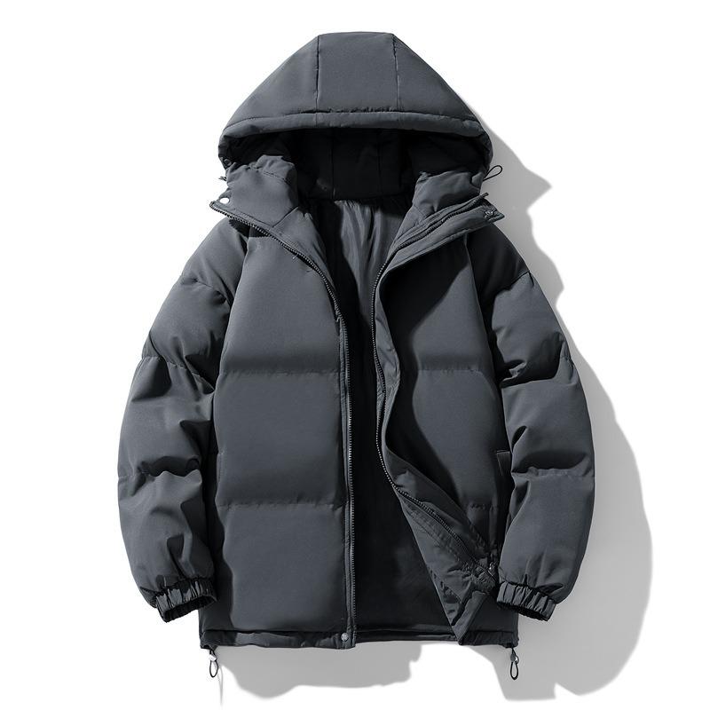 Couple Down Cotton Jacket Men's Winter Loose Casual Versatile Hooded Bread Jacket Thickened Warm Cotton Coat Men