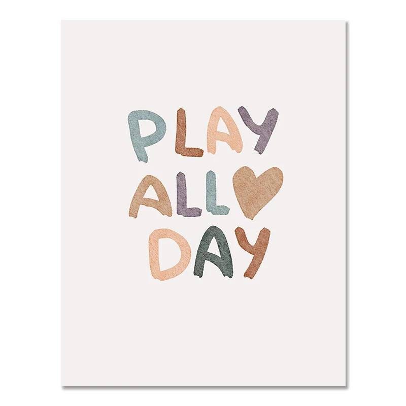 Nursery Rainbow Alphabet Numeral Sun Moon Wall Art Canvas Painting Nordic Posters Education Prints Wall Pictures Kids Room Decor