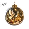Warm Light Seasonal Ornaments Glowing Clear Christmas Ball Ornament Up Story Decoration with LED Decorative Garland Accents Light Mini Holiday Scene