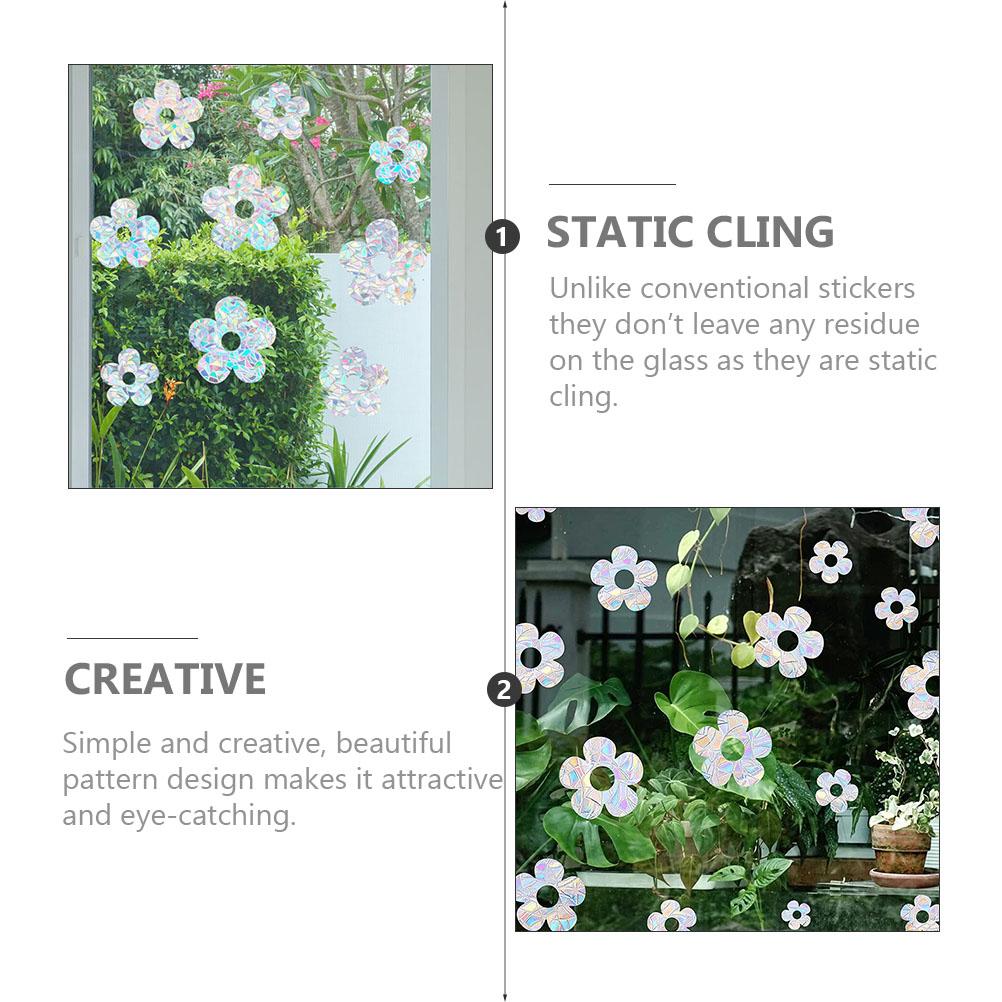9 Stück Kleine Blume Fenster Muster Aufkleber Dekorative Aufkleber Blumen Antikollisions-PVC-Aufkleber