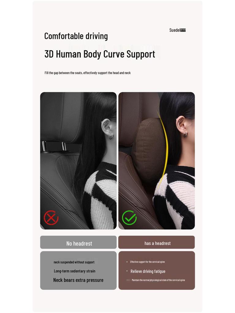 BYD Car Neck and Lumbar Support Pillow: Compatible with Plus, Qin Plus DMI, Han EV, Tang DM, and Dolphin models.