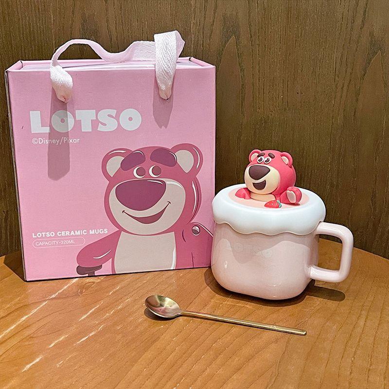 Strawberry Bear Mug Ceramic Water Cup Female Birthday Gift Couple Pair Cup Office Essential Coffee Cup 320ML