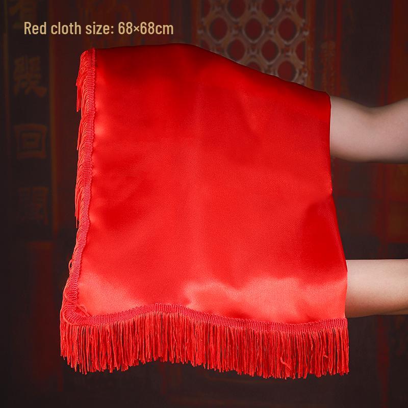 Buddha and Bodhisattva Statue with Red Silk Cloth Covering for Head and Body