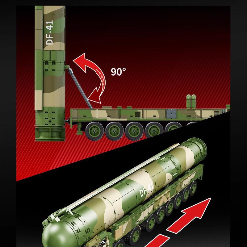 SEBAO Building Blocks DF-41 Intercontinental Missile Assembly Model Educational Children's Trendy Ornaments Toys Gifts