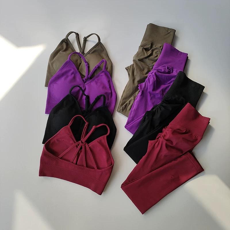 Peach High-Waisted Hip-Lifting Women's Exercise Suit Shockproof Yoga Fitness Clothes for Running and Styling