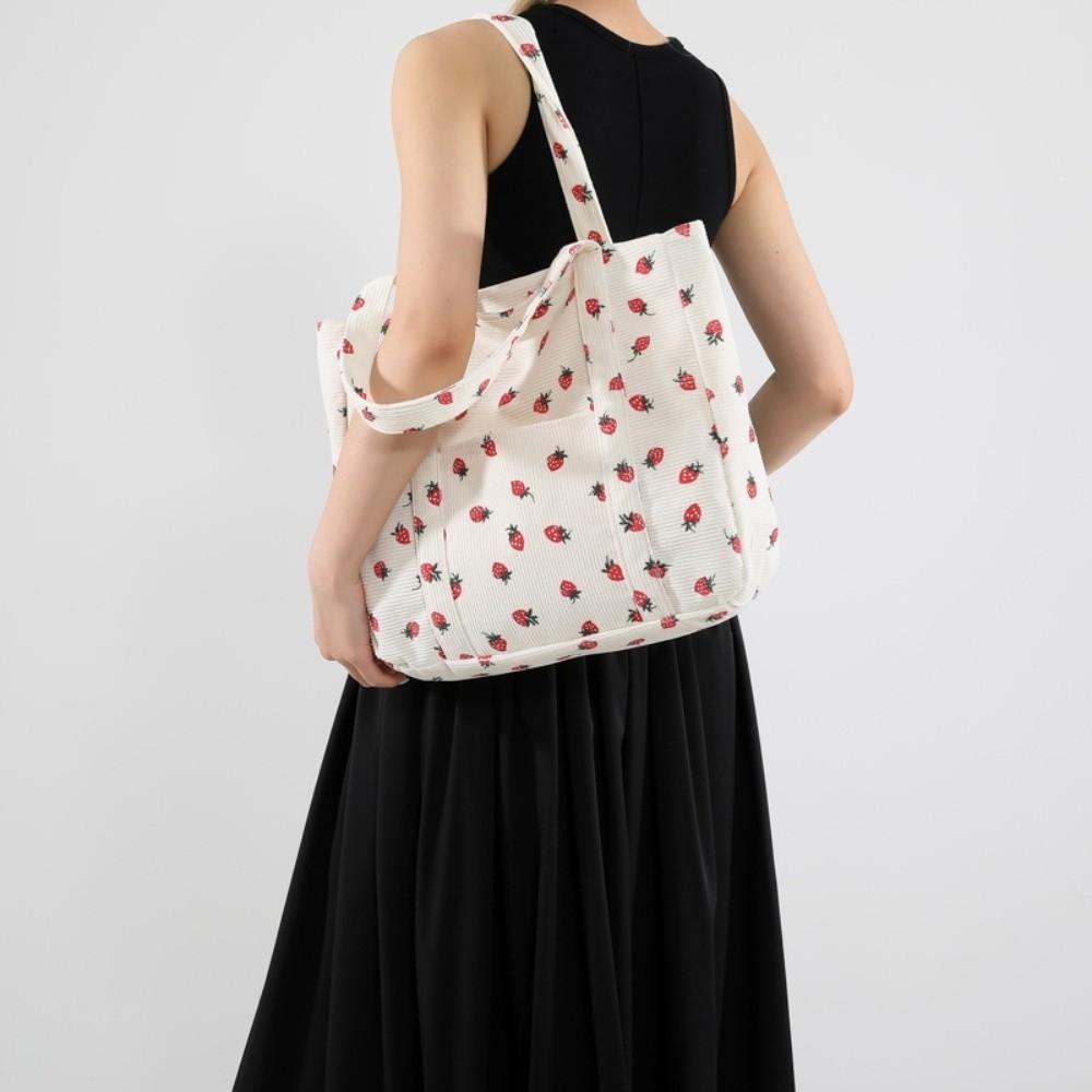 Fashion Fruit Strawberry Tote Bag Large Capacity Fruit Handbag Fruit Shoulder Bag Streetwear