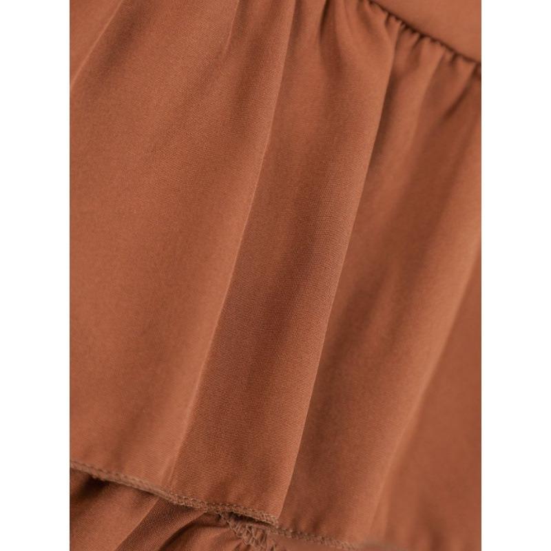 Summer New Temperament Elegant High Waist Splicing Thin Ruffle Hem Skirt