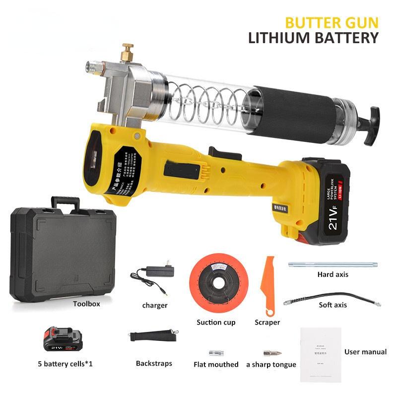 Electric Grease Gun High Pressure Lithium Battery Oil Injector Professional Excavator Rechargeable Lube Oil Tool