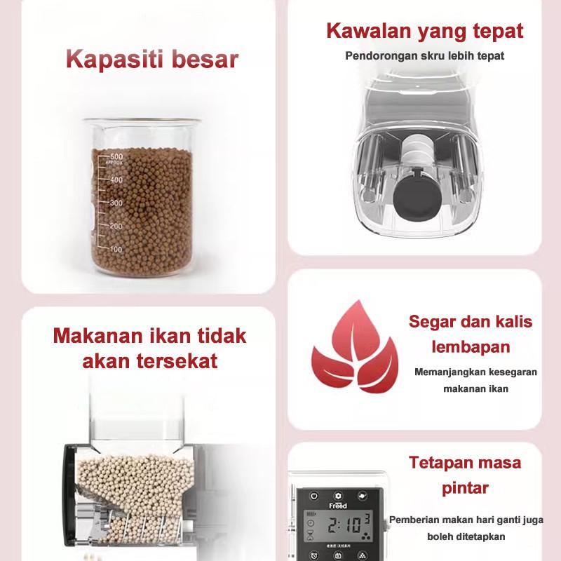 500ML Büyük Kapasiteli Akvaryum Akıllı Zaman Ayarlı Yemleyici Akvaryum Ayarlanabilir Kontrol Dağıtıcı Küçük Yem Otomatik Balık Yemleyici