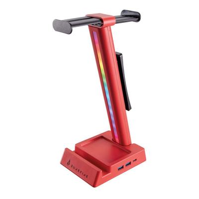 Stojak Na Słuchawki SureFire Vinson N2 Dual Balance Gaming RGB MF 2xUSB 3.0 USB-C Red
