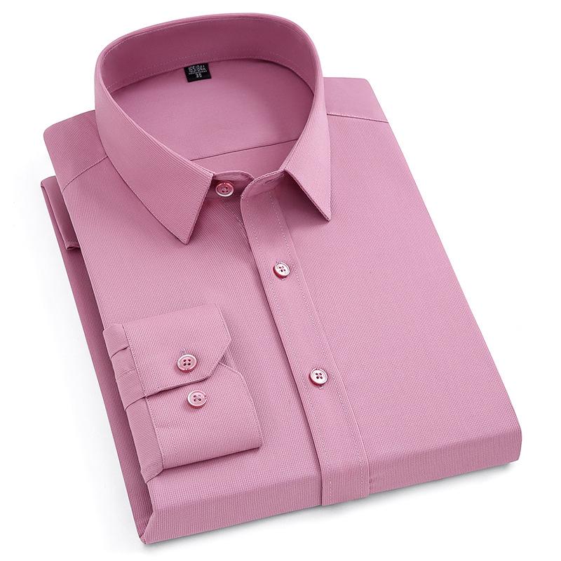 Bamboo Fiber Iron-Free Long Sleeve Korean Style Casual Men's Shirt