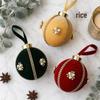 8cm Fabric Foam Christmas Tree Ornament - High-Grade Cloth Hanging Ball Decoration