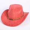 Popular European and American classic suede western cowboy hat men's and women's fashion LO style peach heart cowboy hat