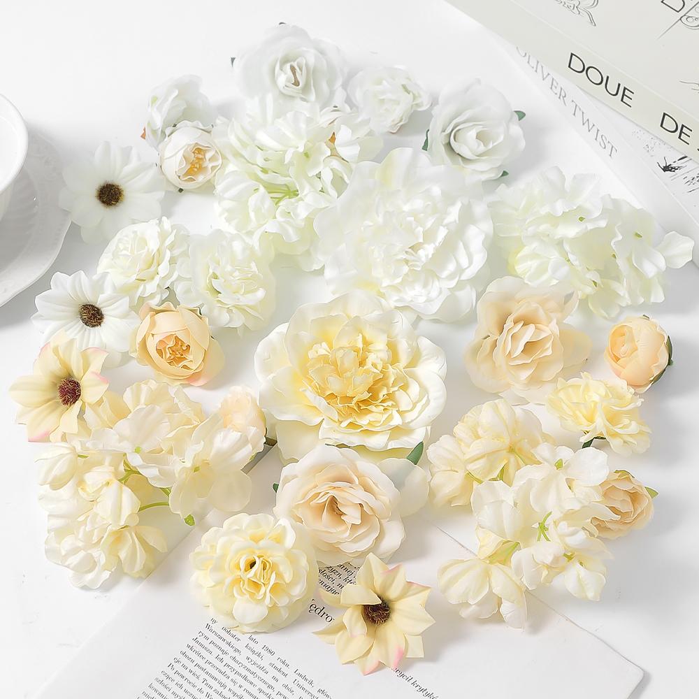 13Pcs Mini Random Mix Artificial Flowers Silk Fake Flowers for Home Decor DIY Craft Gifts Accessories Bride Wedding Decoration