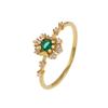 Introducing the Zhenxing S925 Sterling Silver Ring: Gold-Plated Jade Green Moon Design for Women's Luxury