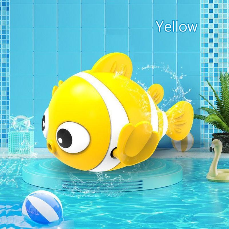 Summer Kids Bath Toys Clockwork Clownfish & Dolphins Swimming Water Play Set Classic Beach Fun Educational Toy for Baby Children