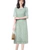 Lace Floral Flared Crew Straight Slimming Summer [Yino] Women's Dress, Print, Sleeves, Neck, Dress, Knee-Length, Flowing, Refreshing,