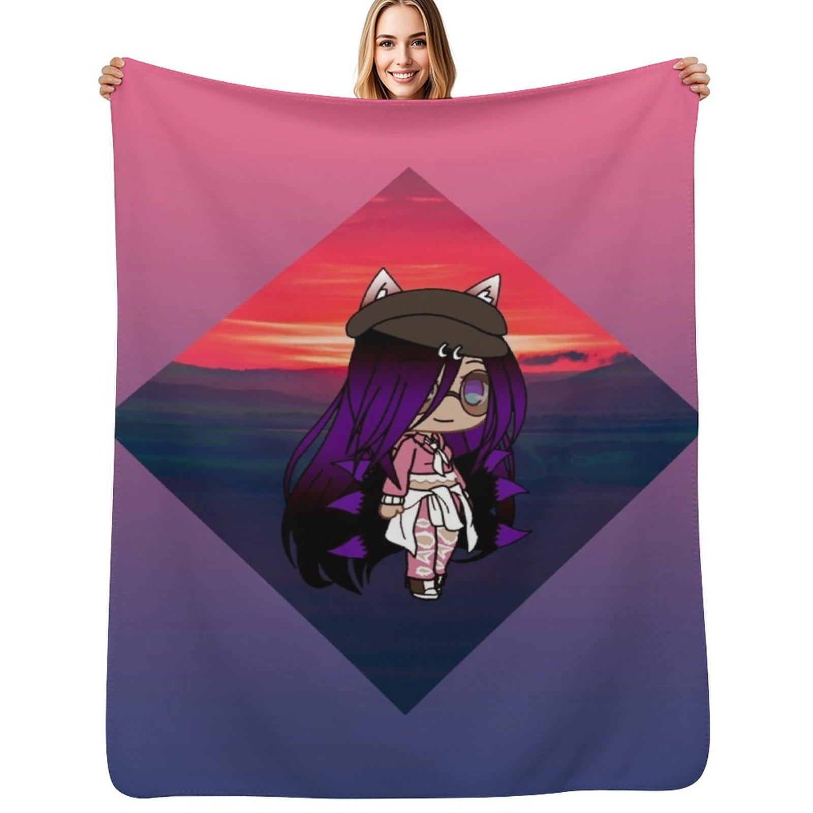 Cute Gacha Series Girl Emma Throw Blanket Stylish Couch Blanket for Home Living Room 102x76cm(40x30in)