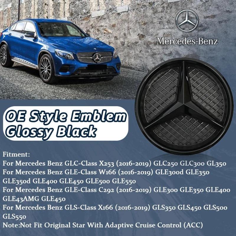 Glossy Black OE Style LED Front Grille Star Emblem Logo For Mercedes Benz GLC250 GLC300 GLC350 GLE400 GLE450 GLS350 GLS350 16-19