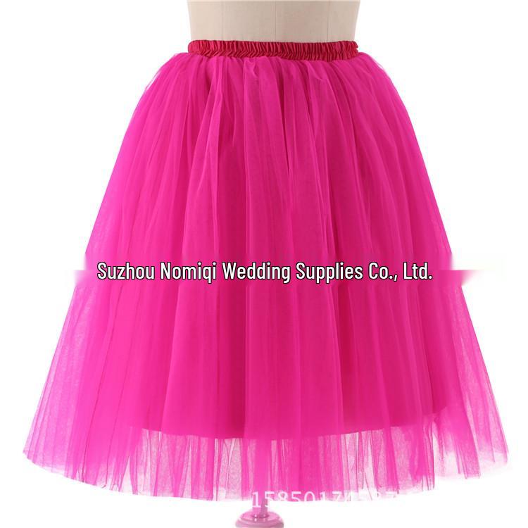 Elegant Five-Layer Tulle Half-Length Puffy Skirt - 65cm Long