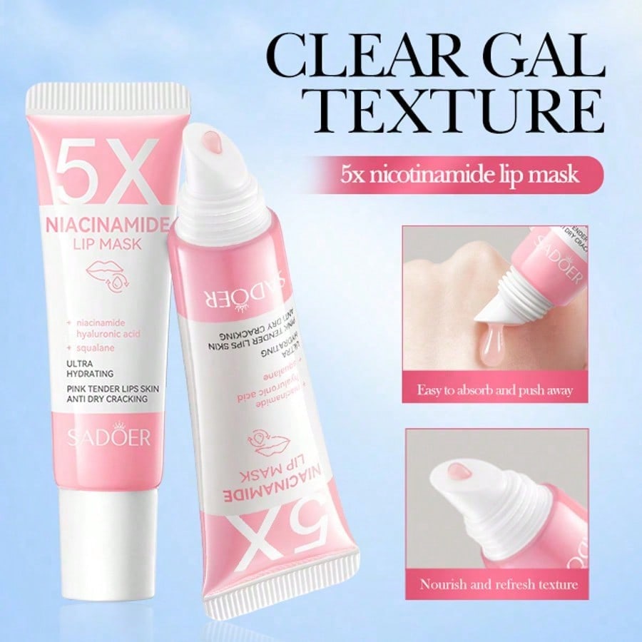 1pc Niacinamide Lip Mask, Anti-Cracking Moisturizing Lip Balm, Hydrating Lip Care, Improves Dryness