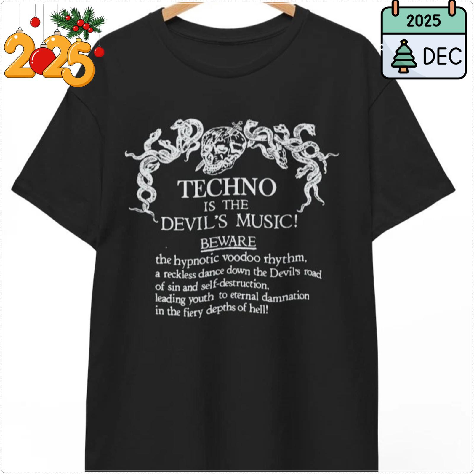 Футболка Techno is the Devil s Music, Музыкальная группа Рок Панк Метал, Унисекс футболка M