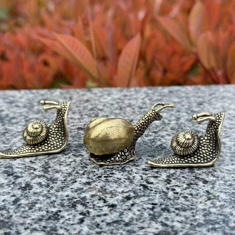 3Pcs/set Copper Snail Ornaments Brass Simulation Animal Figurines Tea Pet Miniatures Home Decoration