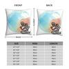 Totodile Square Pillowcase Polyester Linen Velvet Printed Zip Decorative Home Cushion Case