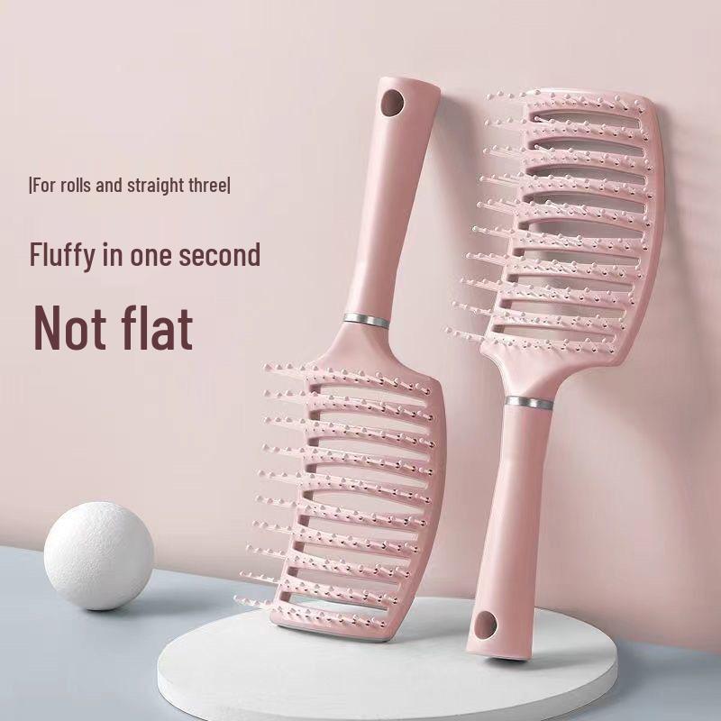 Large Curved Hairbrush with Airbag, Scalp Massage, Men's Fluffy Comb, Curling and Styling Vent Brush.
