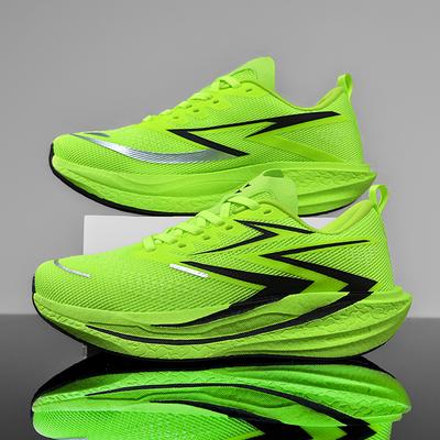 Men Sports Speciality Marathon Running Shoes Carbon Board Breathable Lightweight Women's Comfortable Athletic Nonskid  Cushion Stability Sneakers