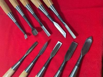 Akatsuki Japanese Wood Carving Mallet Chisel Set 10pc White Steel Yoita Japan