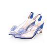 Women's Floral Transparent Sandals With Wedge Heel Sweet Style