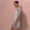 Women's Bubble Beads See-Through Mesh Suspender Two-Piece Dress