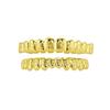 Factory Sales Hip-hop Rapper's Floral Silver Gold Color 12 Tooth Gold Grillz Teeth Braces