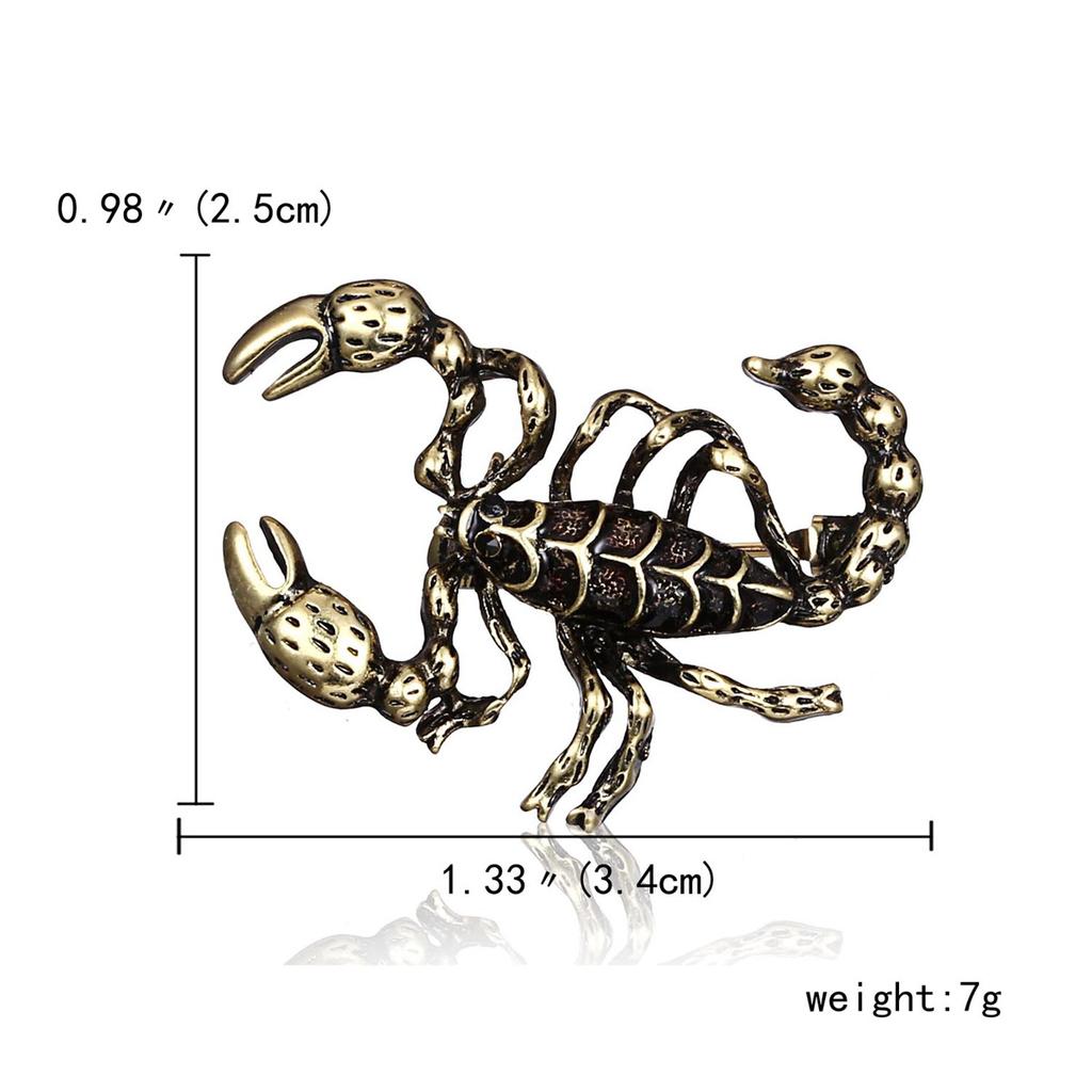 Retro Enamel Scorpion Brooches Pins For Women  Metal Insect Animal Coat Lapel Badge Corsage Dress Decoration Jewelry Gift