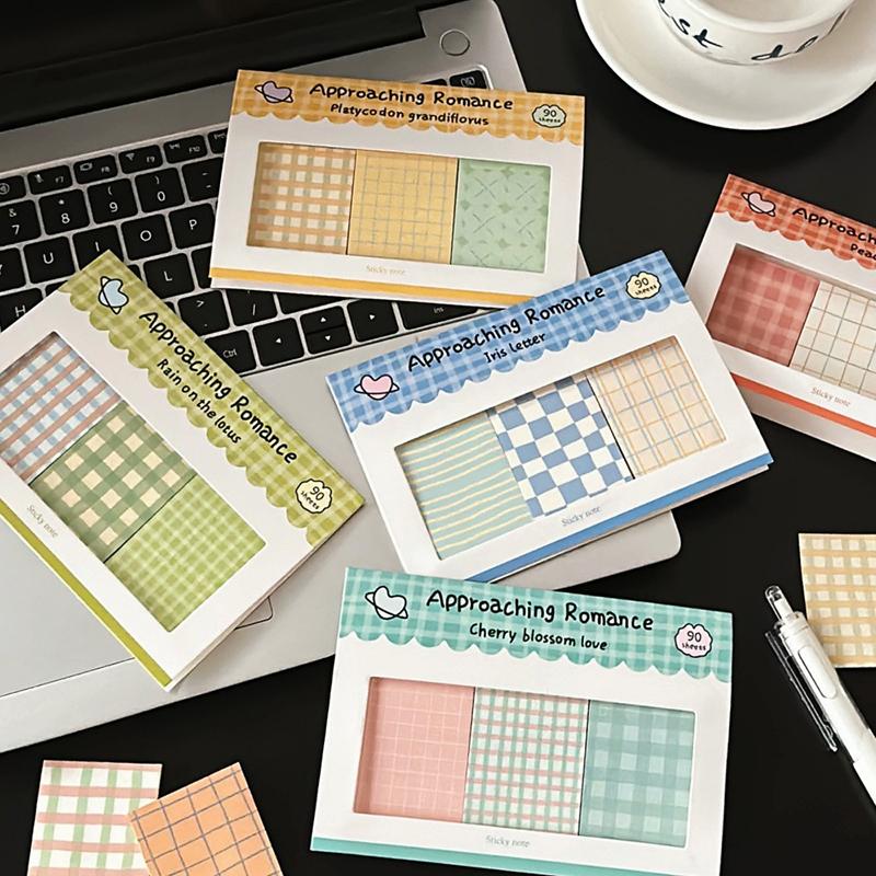 New New Plaid Combination Note Romance Series Hand Account Decoration Basic Material Paper Note Paper Stationery Stationery