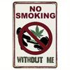 Vintage Metal No Smoking Wall Sign Retro Weed Decor for Home Bar Garage