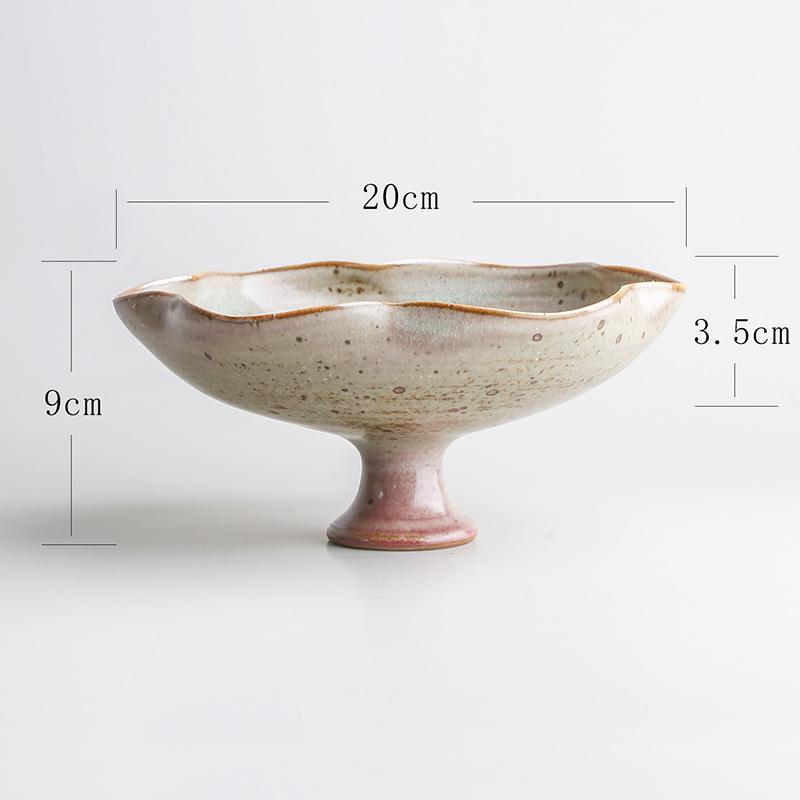 Wabi-sabi Ikebana Ceramic Vase Artistic Flower Vessels Lotus Leaf Edge Flower Pots Table Decoration Flowers Arrangement Vases