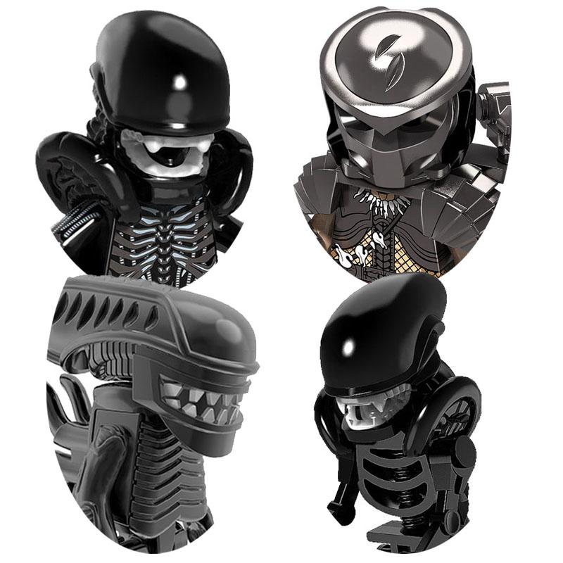 Horror Cartoon Movie The Invisible Predator vs. Alien Jungle Killer Figure Action Bricks character Assemble Present Playthings
