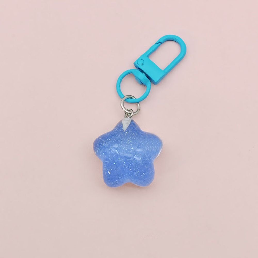 5pcs Noctilucent Chubby Star Keychain Pentagram Backpack Pendant  Home Decoration
