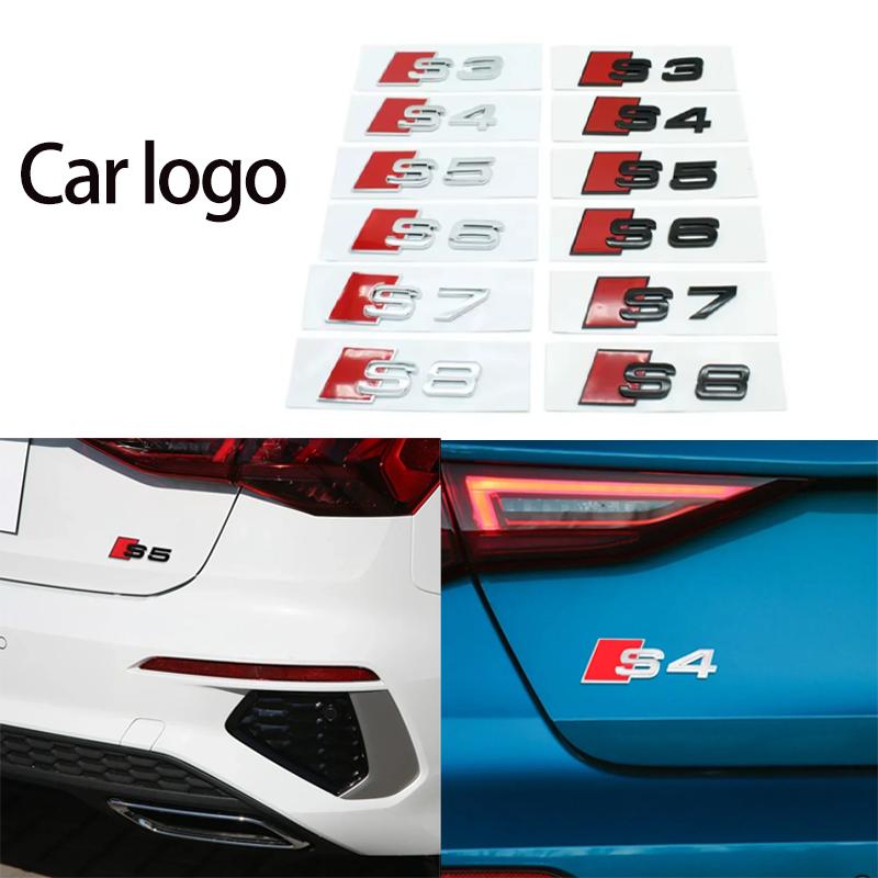 Voor S3 S4 S5 S6 S7 S8 Auto Achterklep Embleem Logo Badge Sticker Letter Nummer Embleem Sport S-Klasse Ombouw