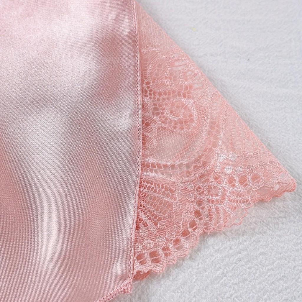 Damen Spitzen-Satin-Pyjama-Set - Camisole, Shorts & Wickelmantel