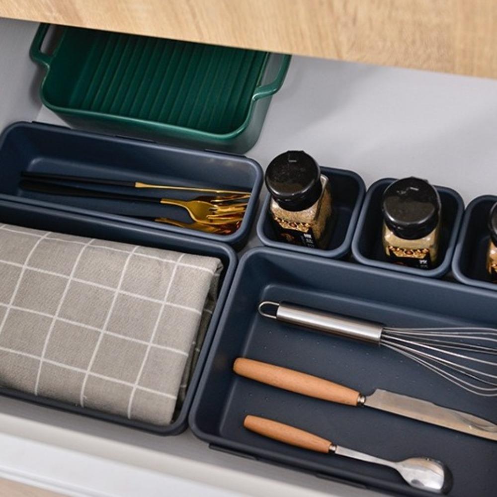 8PCS/SET Large Capacity Drawer Organizer Boxes Plastic Sundries Divider Holder Bathroom