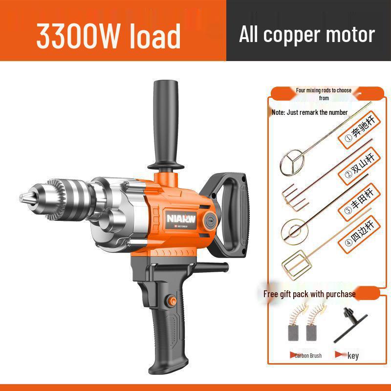 High-Power Electric Mixer for Paint, Putty, Powder, Cement, and Mortar