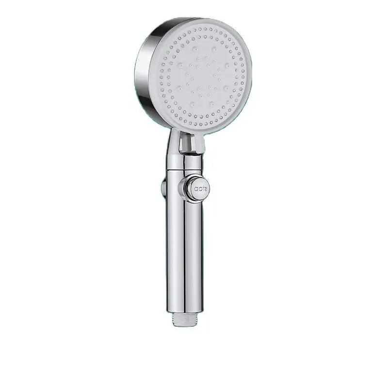 

1 шт. Универсальная душевая лейка - Регулируемый пятискоростной буст Экономия воды, Серебристая отделка, Аксессуары для ванной комнаты серебряный