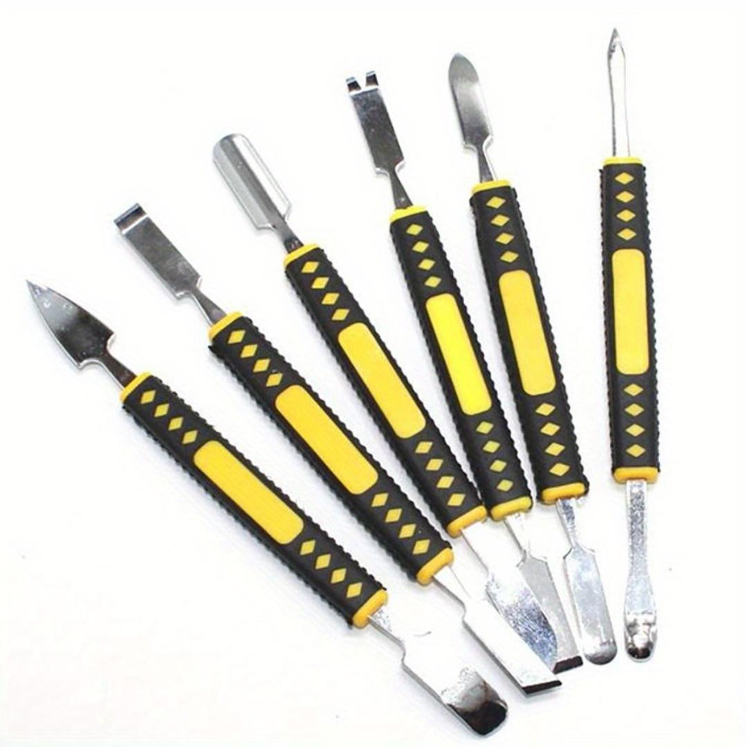 

Набор для демонтажа из 6 предметов: лом, металлический лом для демонтажа металла, пусковой лом, пусковая монтировка, подъем рамы и открытие экрана жёлтый