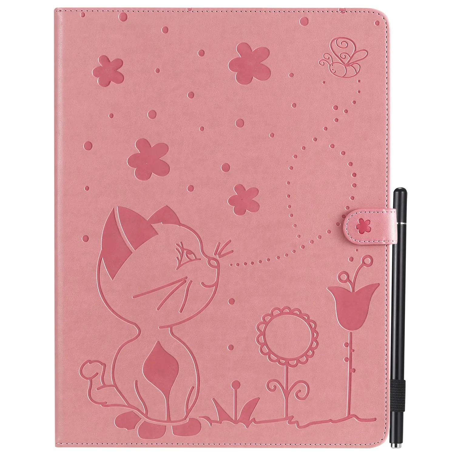 

For iPad Air 2 1 Case 9.7 inch For Apple iPad 9.7 2017 2018 5th 6th Generation Case Cute Cat Bee Tablet Wallet Stand Funda For IPad 9.7 2018 розовый