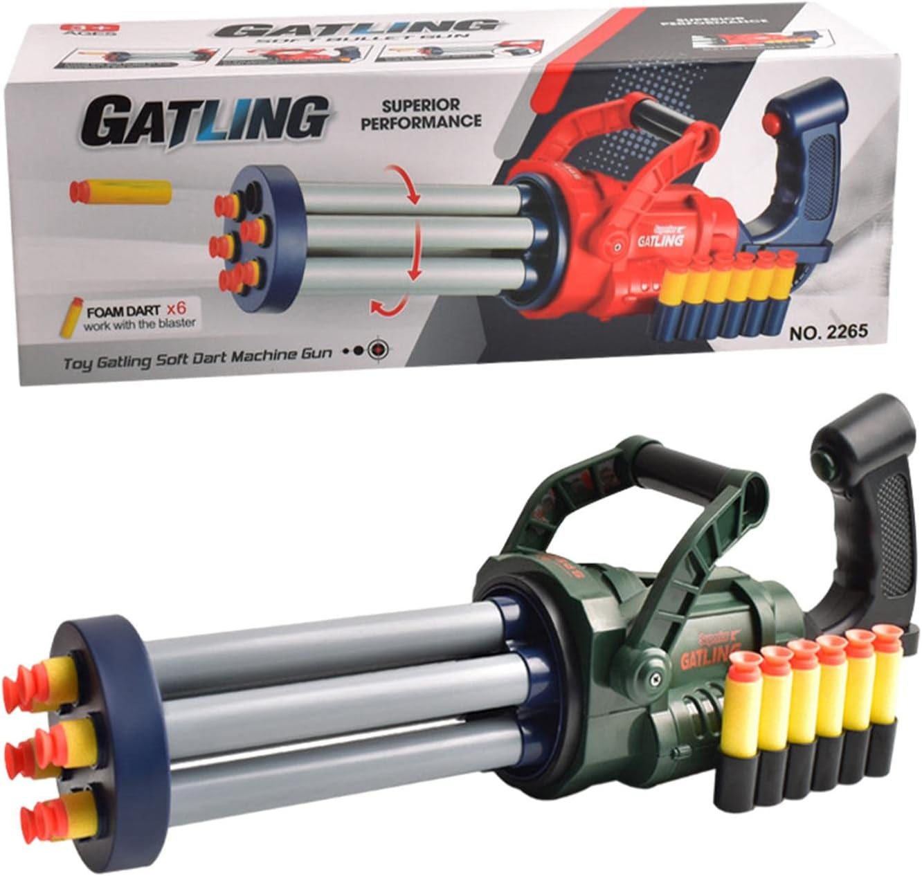 

Игрушечные пистолеты Гатлинга для детей, Игрушечные пистолеты Гатлинга для мальчиков, Автоматические вращающиеся игрушечные пистолеты для детей с автоматическим и ручным режимом, отличная идея для подарка 37*11*12cm зелёный